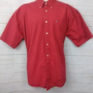 Tommy Hilfiger Red Button Down Short Sleeve XL
